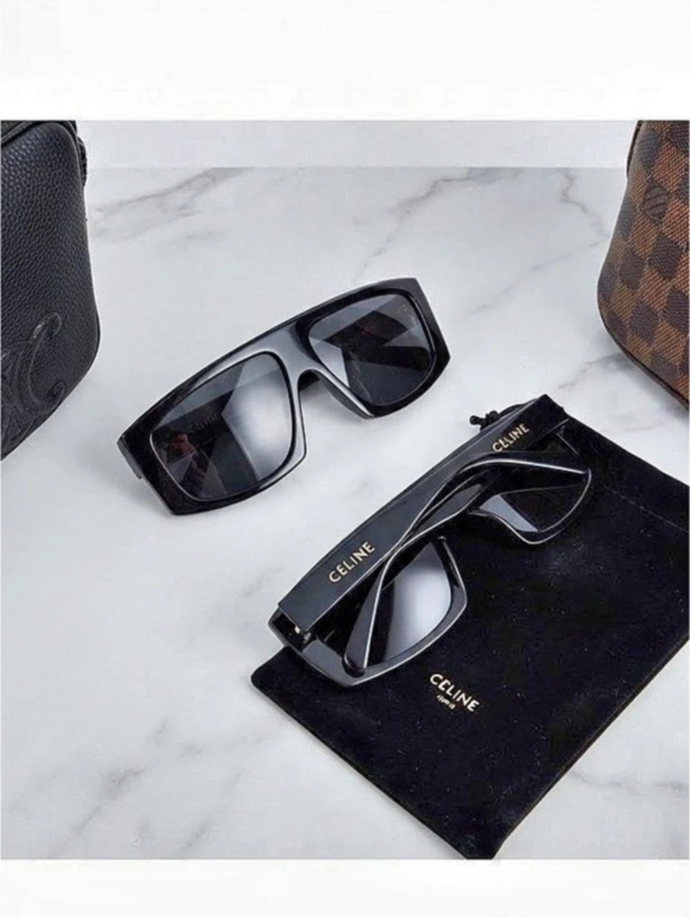 Celine Flat Top Shield Sunglasses CL 40006IN Black